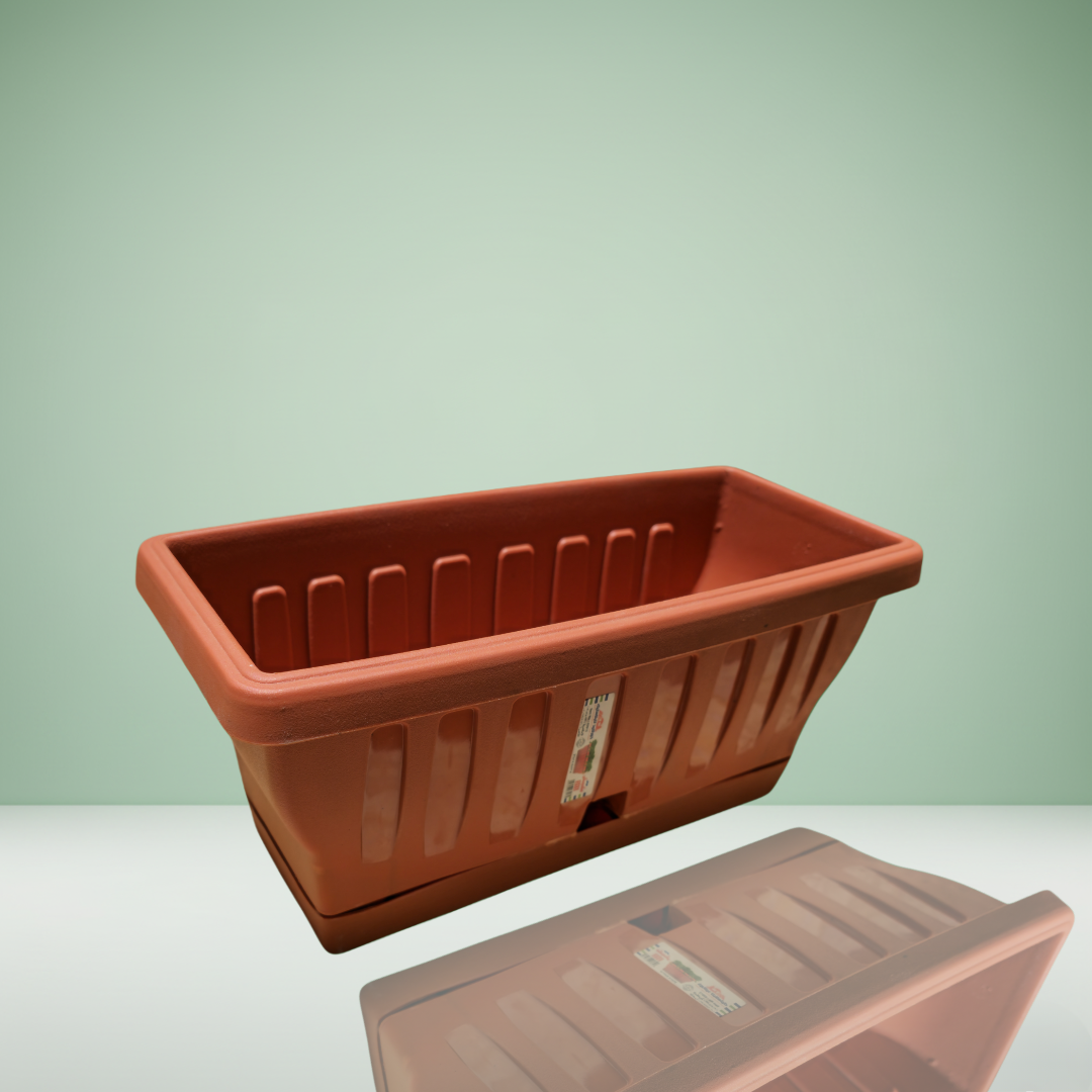 حوض زراعة مستطيل بلاستيك 31*14.5 سم